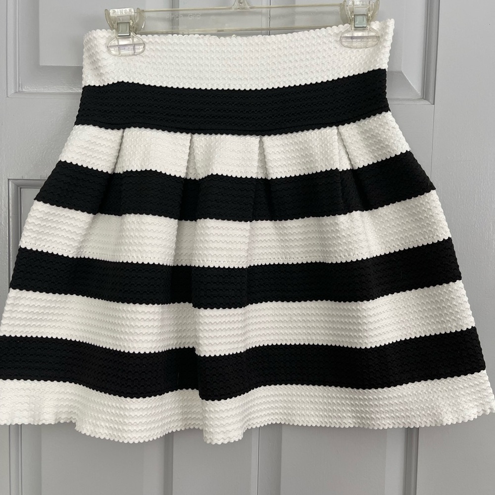 Elegant Black and White A-Line Skirt